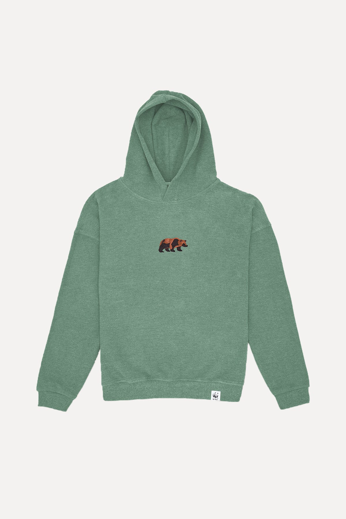 Brown Bear Hoodie - Sea Green