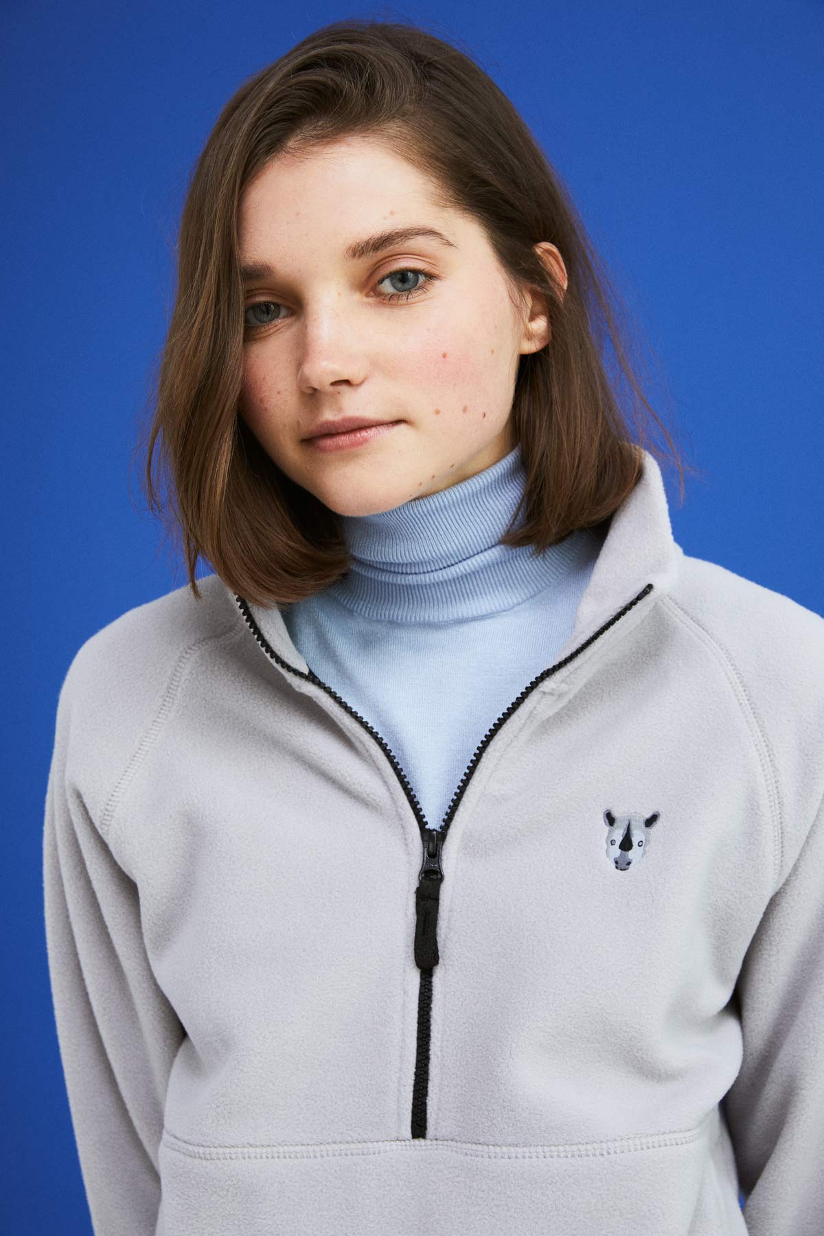 Rhino Half Zipped Fleece - Gray