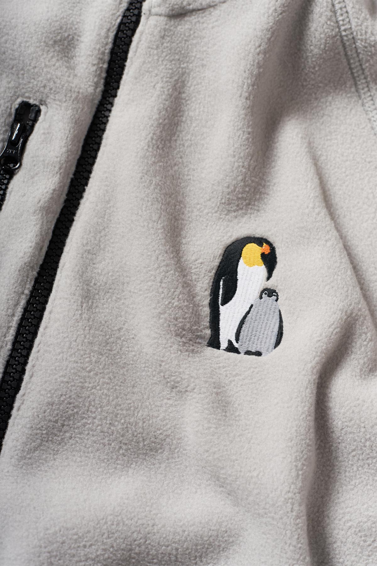 Emperor Penguin Zipped Fleece - Gray