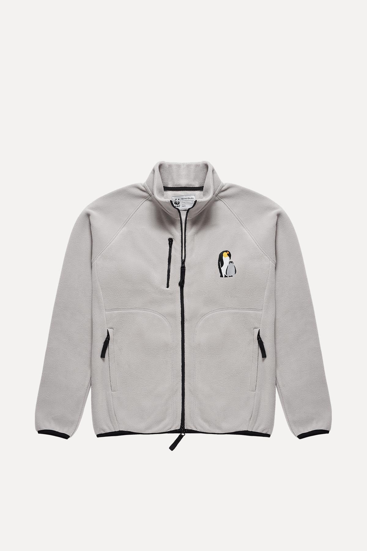 Emperor Penguin Zipped Fleece - Gray