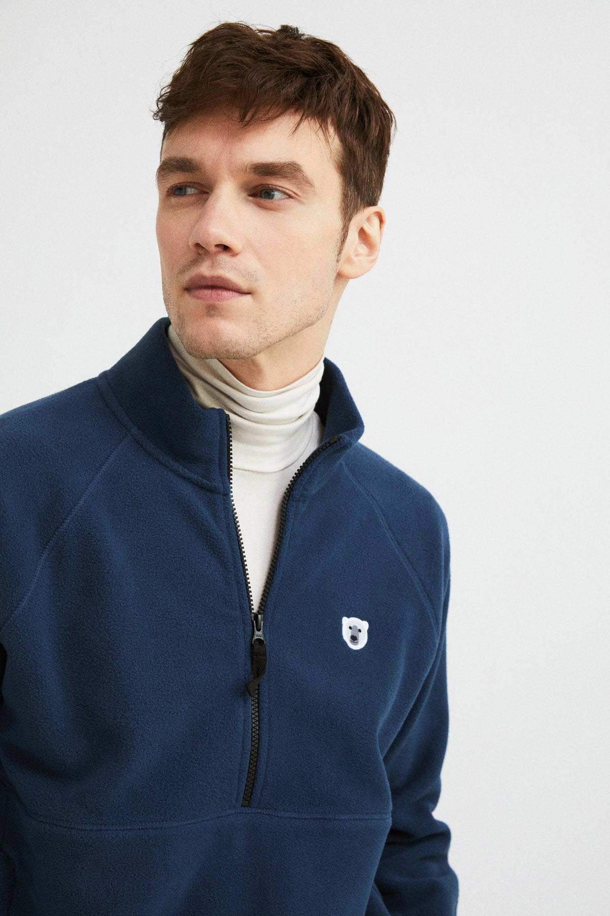 Polar Bear Half Zipped Fleece - Dark Blue