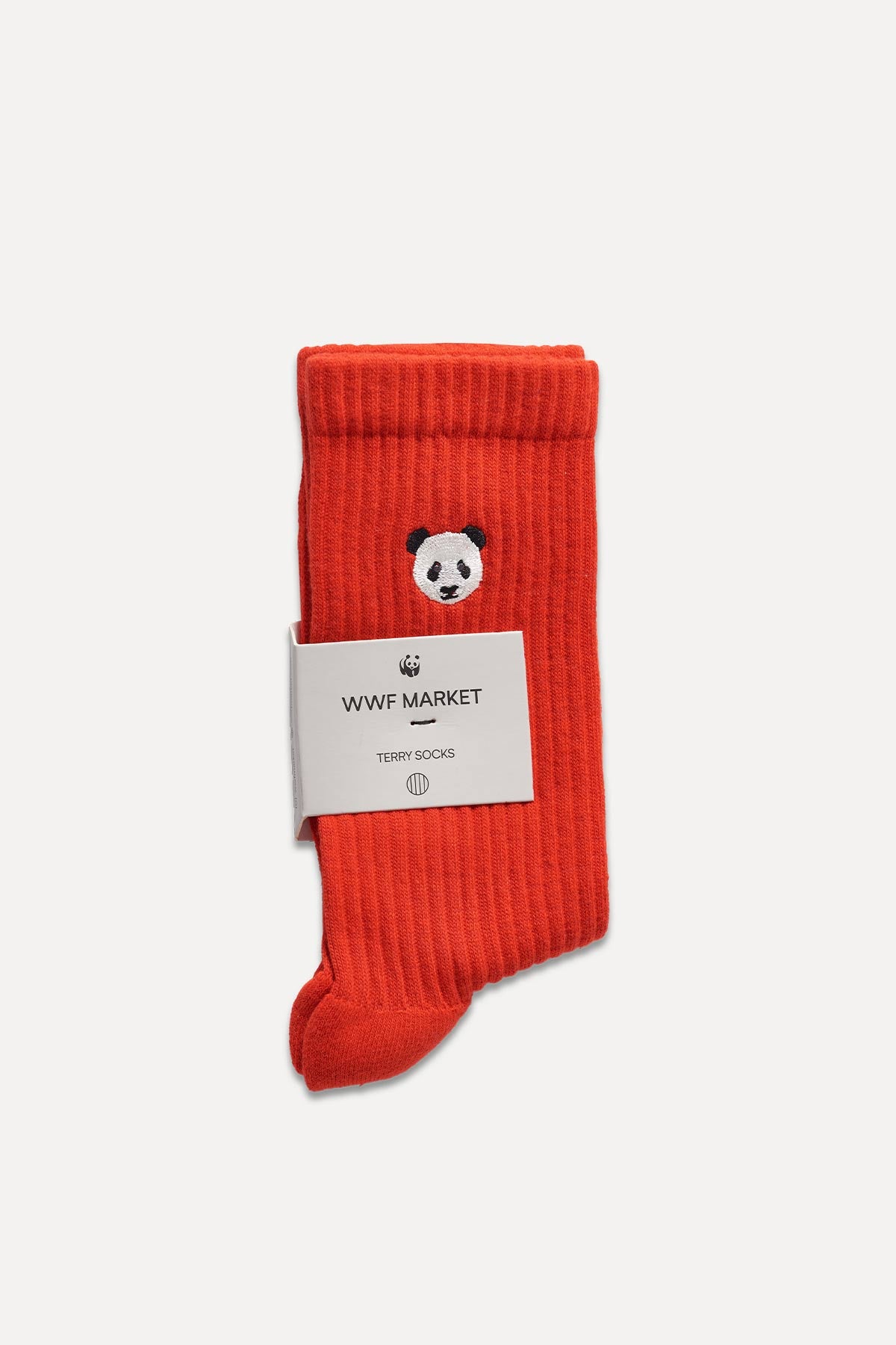Panda Towel Socks - Red