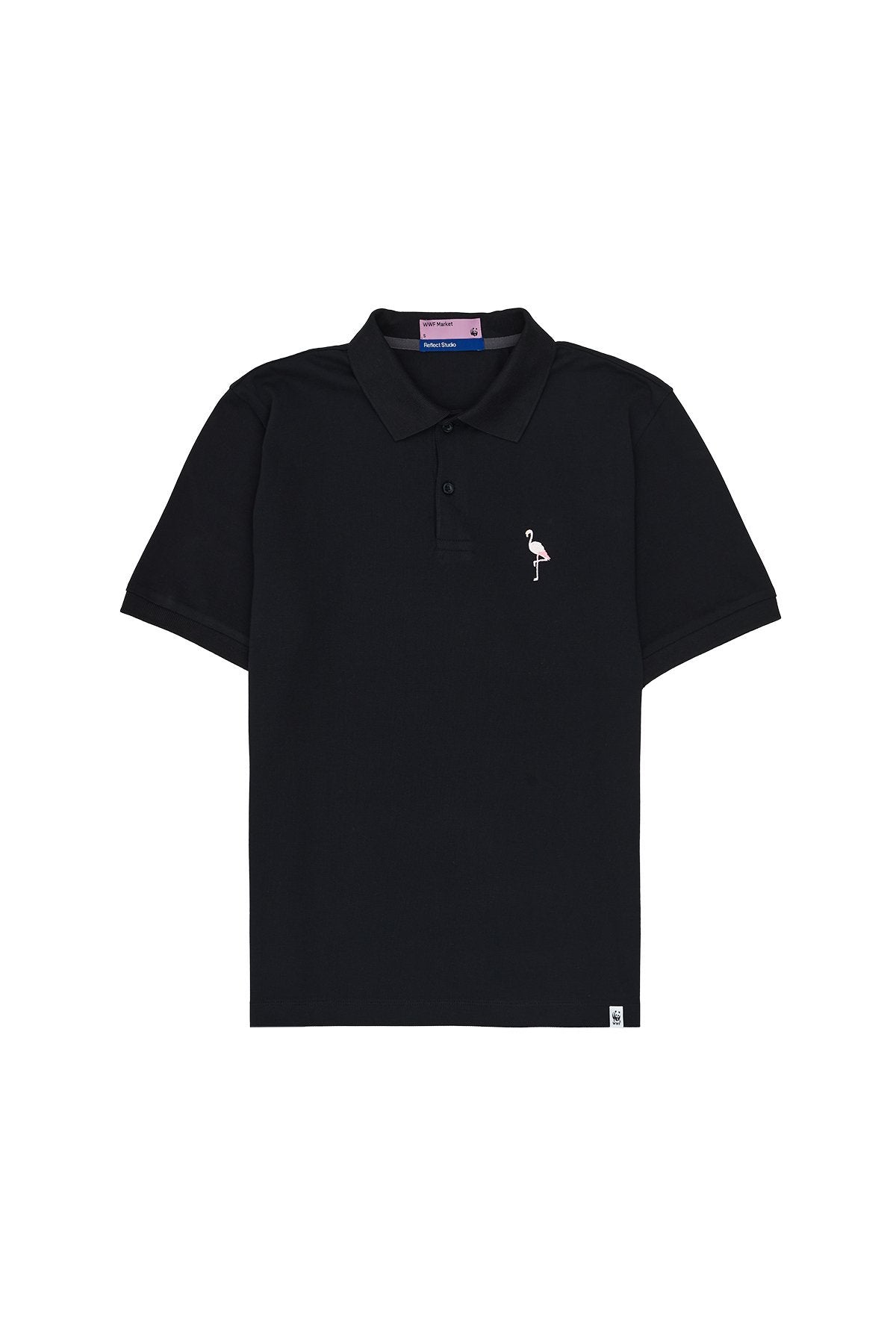 Flamingo Polo T-Shirt - Black