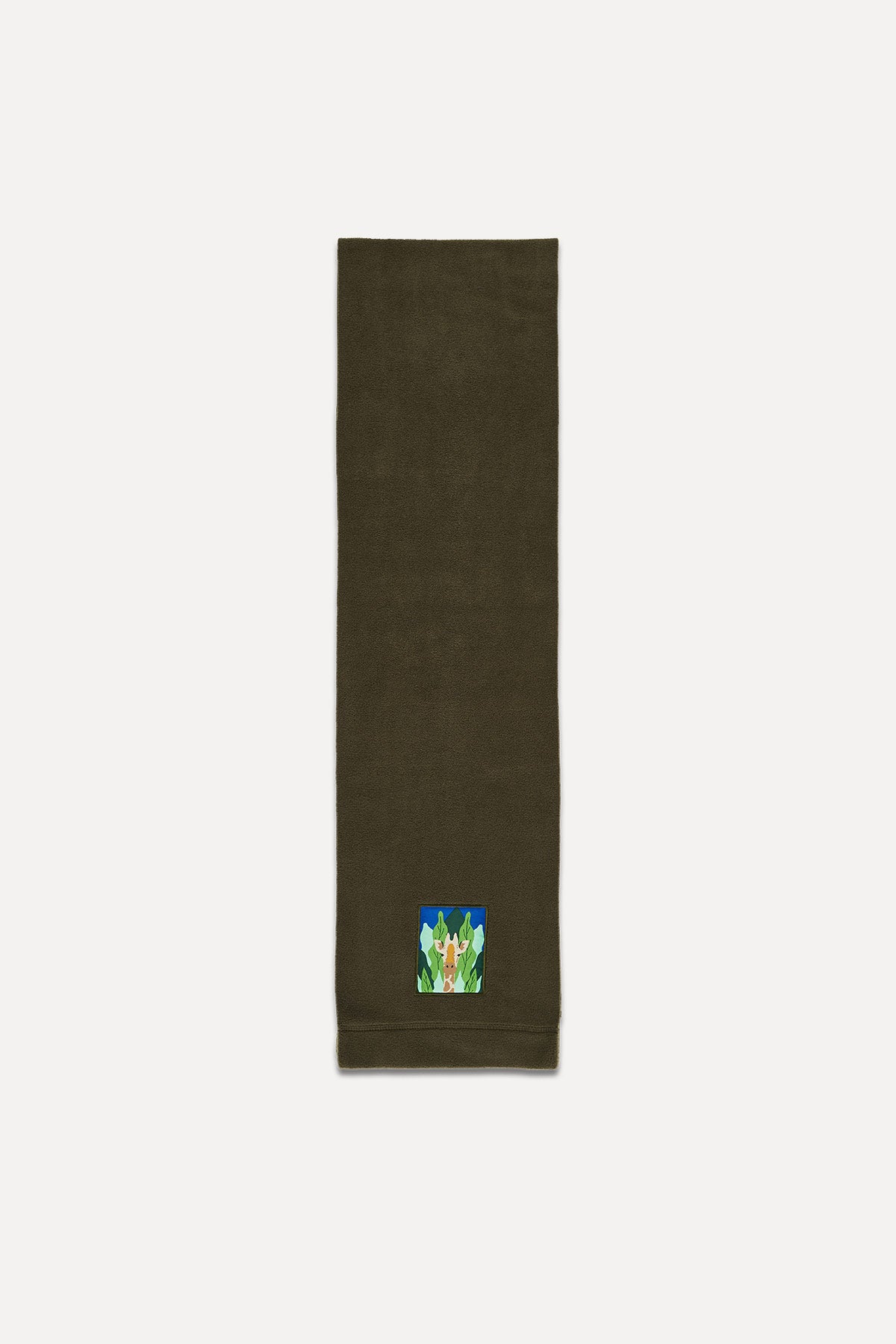Giraffe Fleece Scarf - Khaki