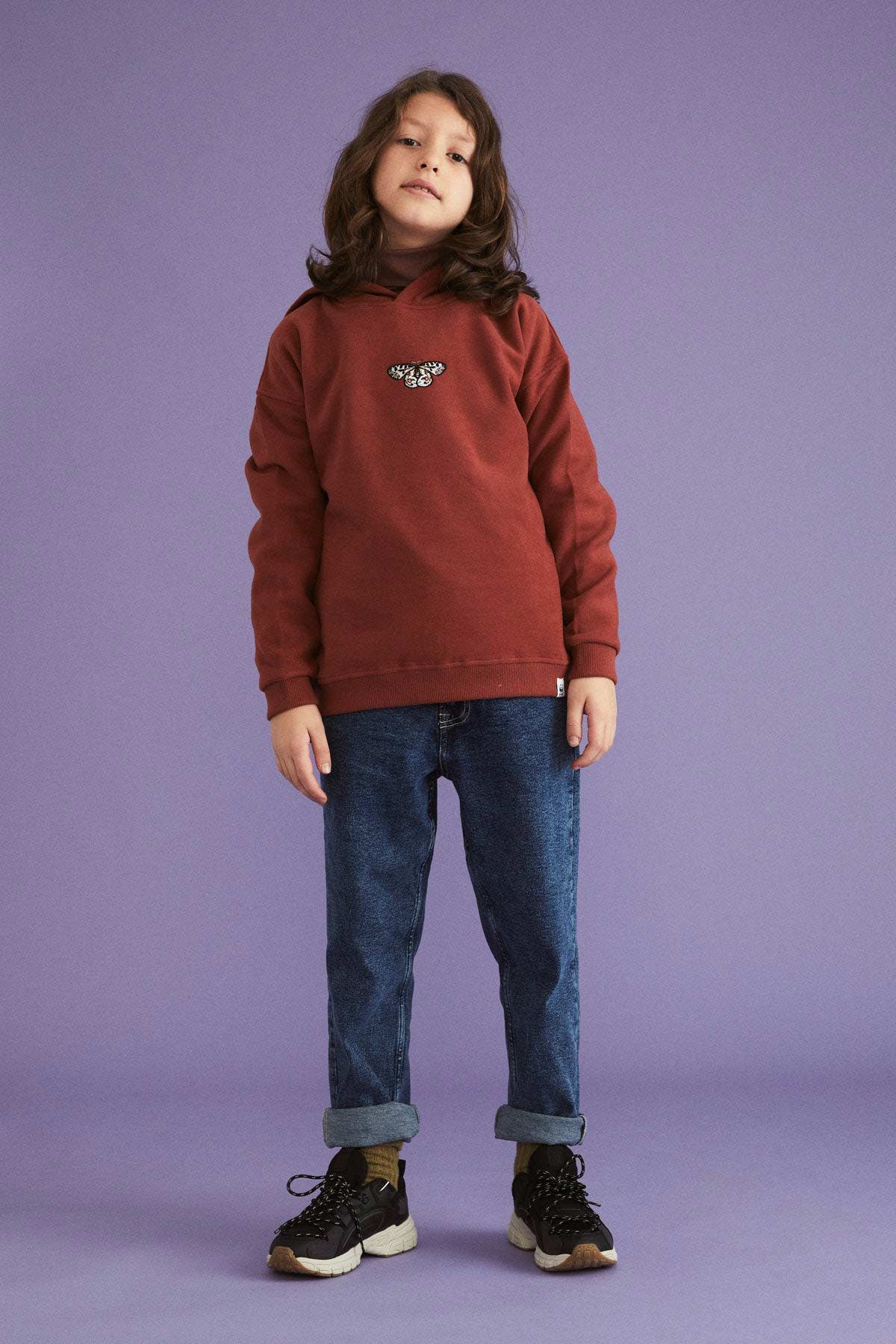 Apollo Butterfly Kid's Hoodie - Terracotta