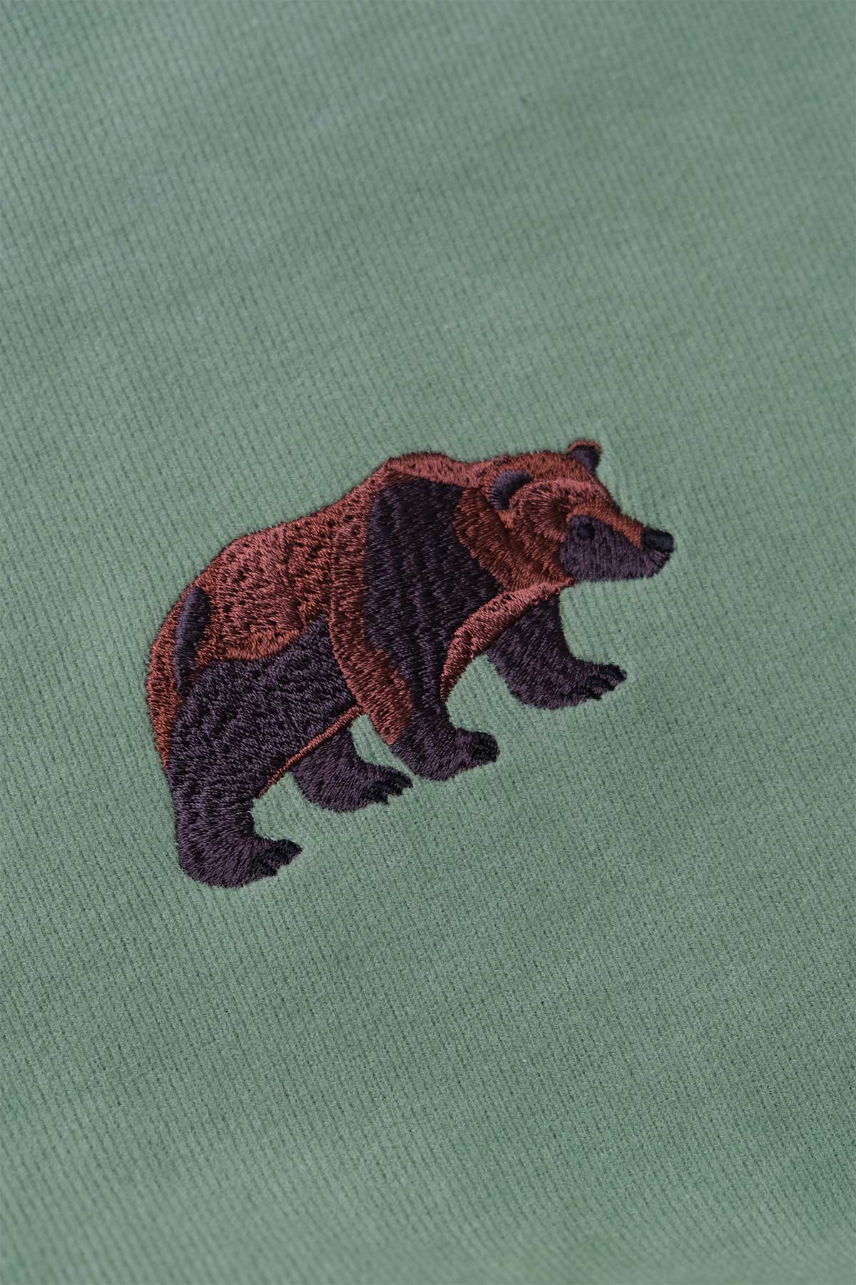 Brown Bear Hoodie - Sea Green