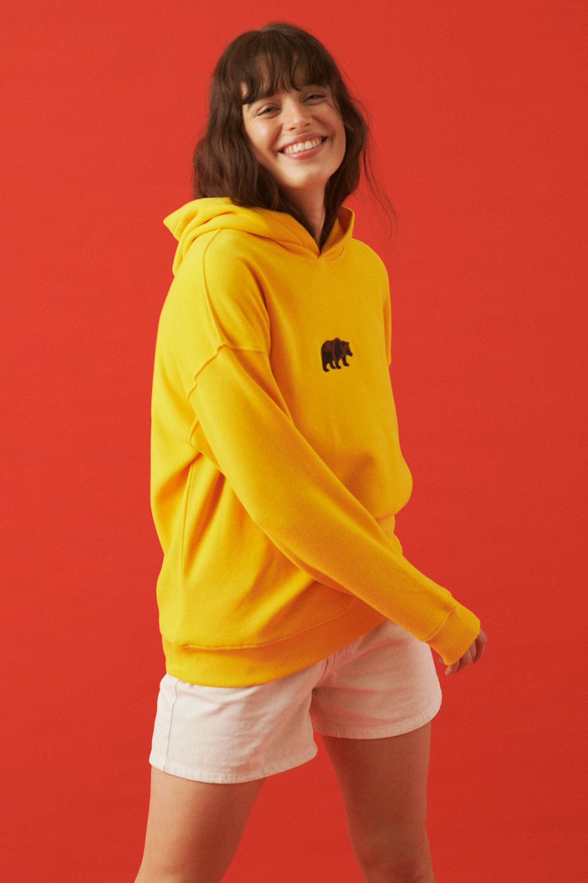 Brown Bear Hoodie - Yellow