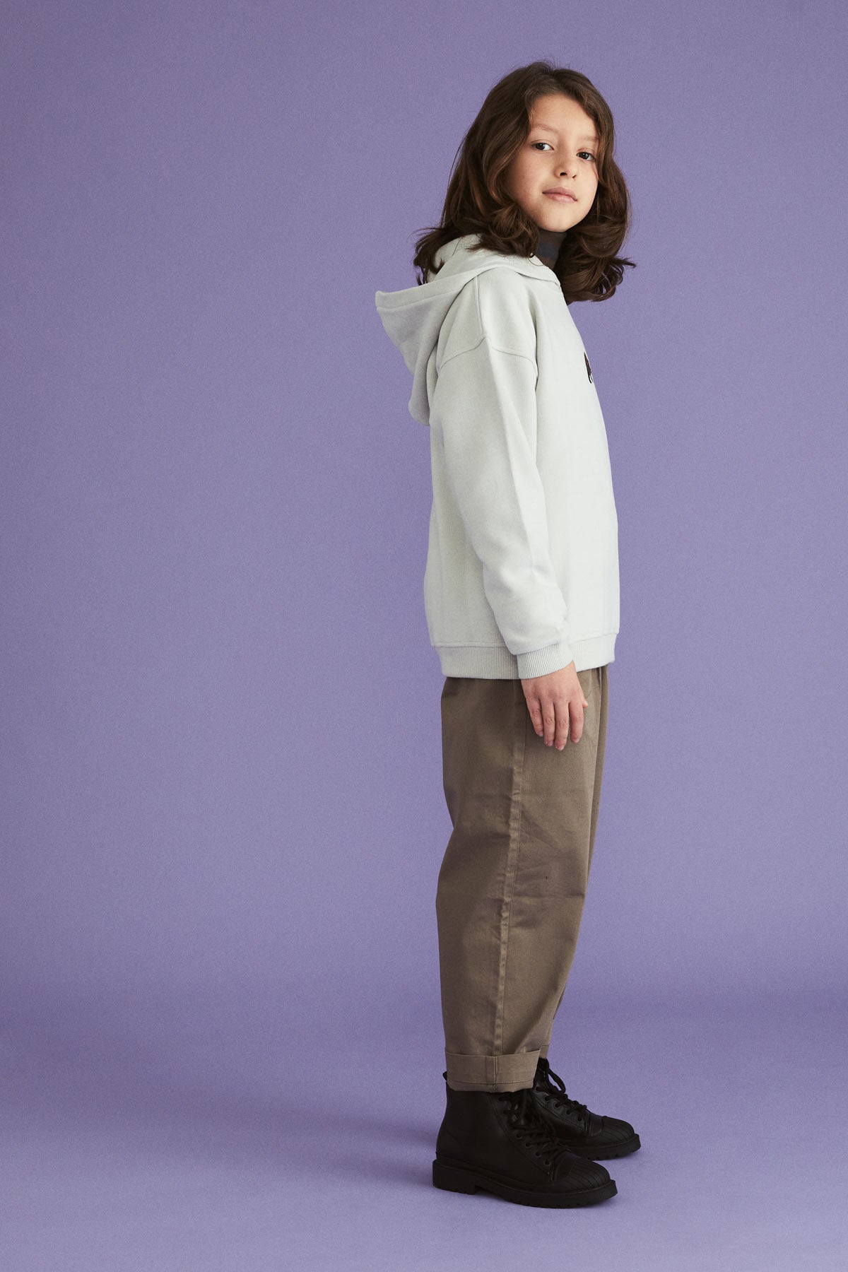 Brown Bear Kid's Hoodie - Light Gray