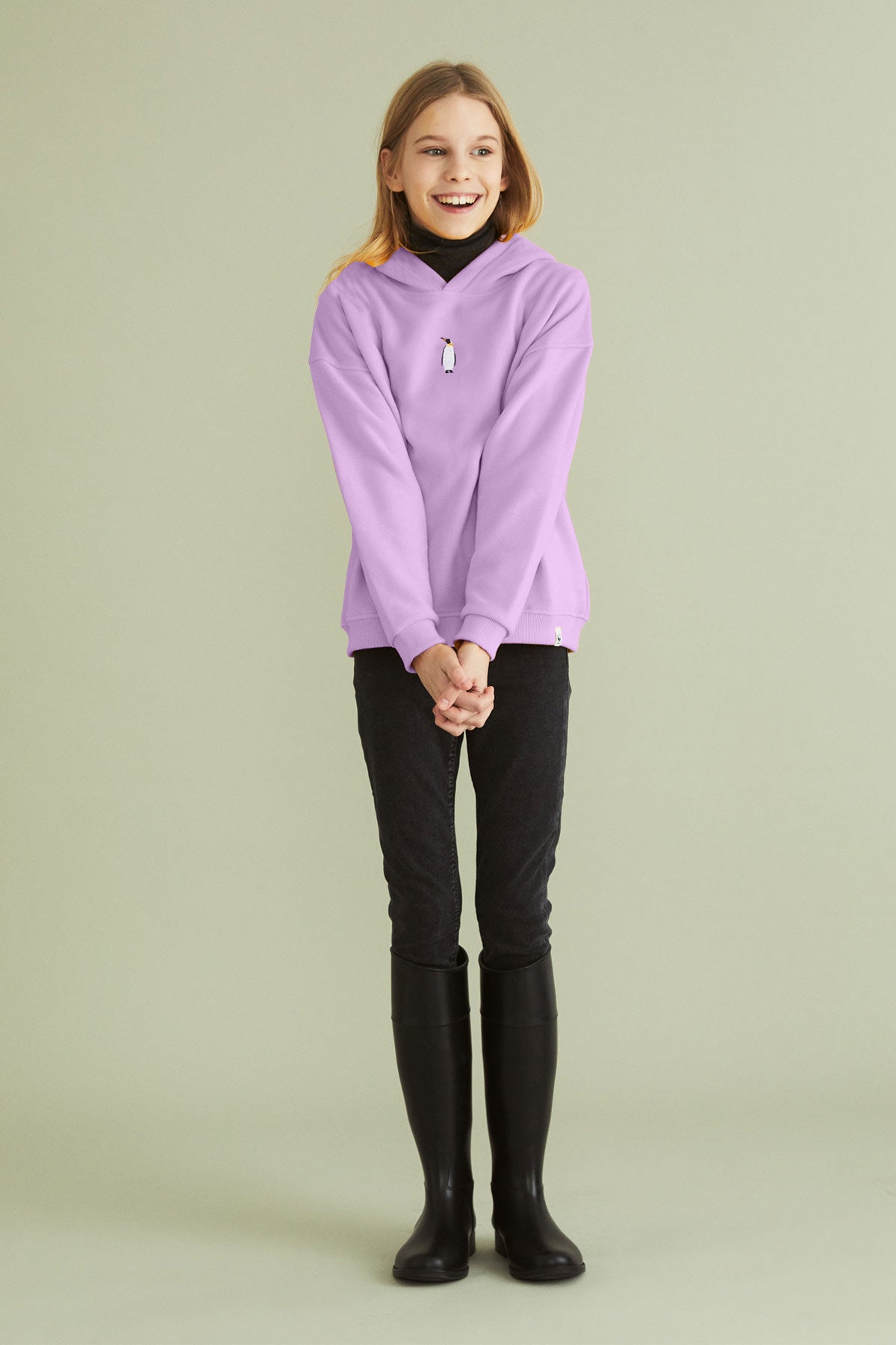 Emperor Penguin Kid's Hoodie - Lilac