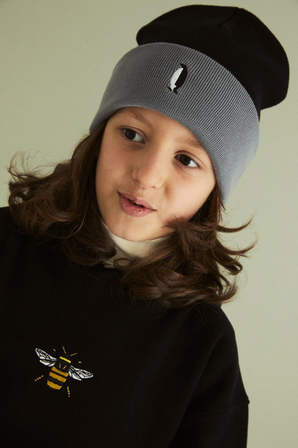 Penguin Beanie - Black/Gray
