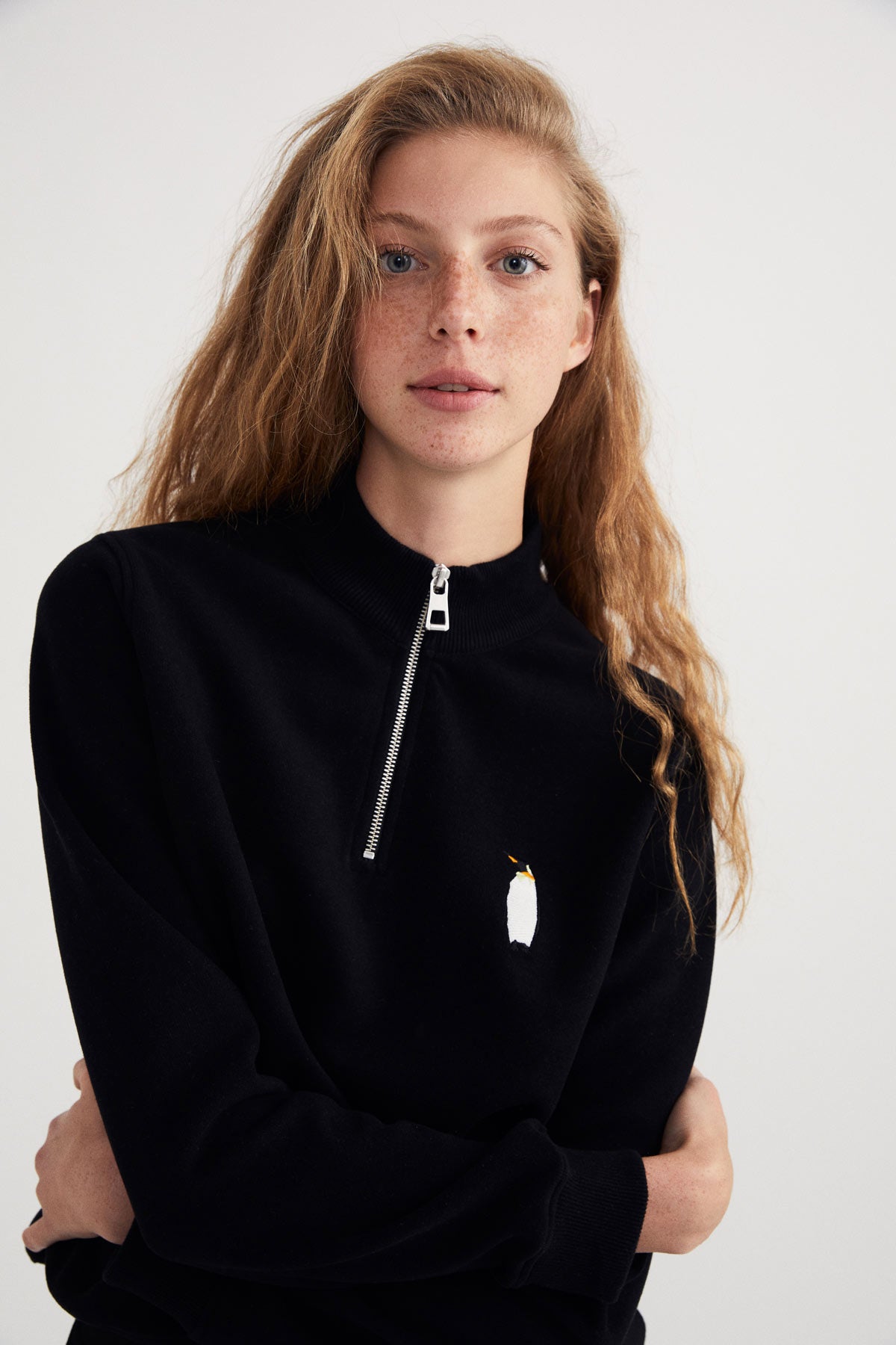 Emperor Penguin Quarter-Zip Sweatshirt - Black