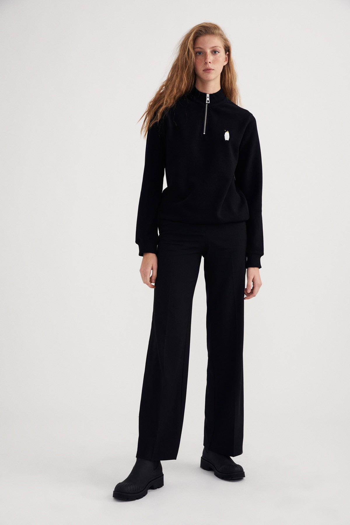 Emperor Penguin Quarter-Zip Sweatshirt - Black