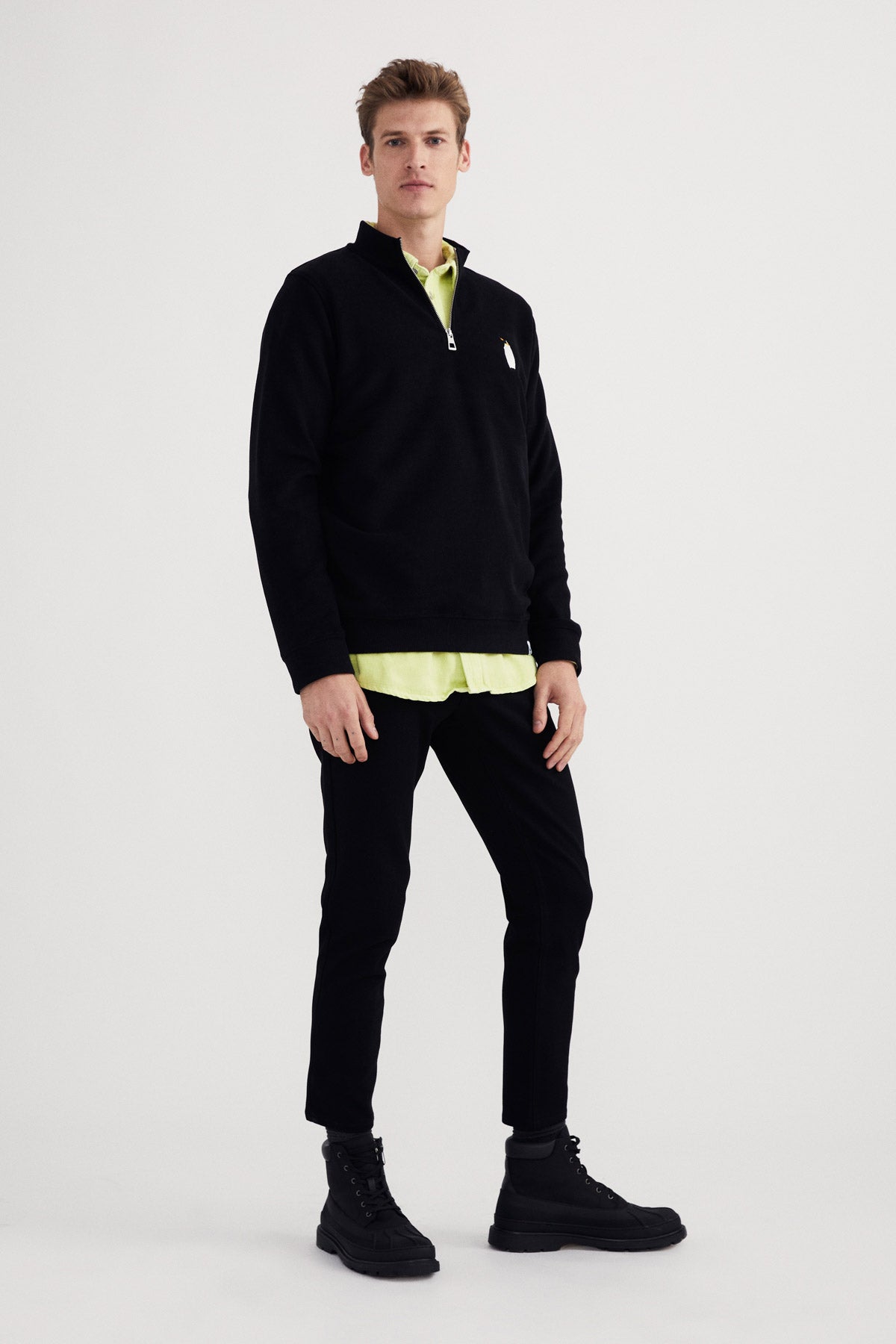 Emperor Penguin Quarter-Zip Sweatshirt - Black