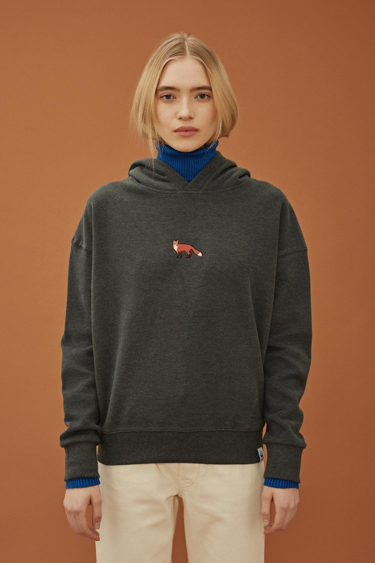 Red Fox Hoodie - Dark Gray