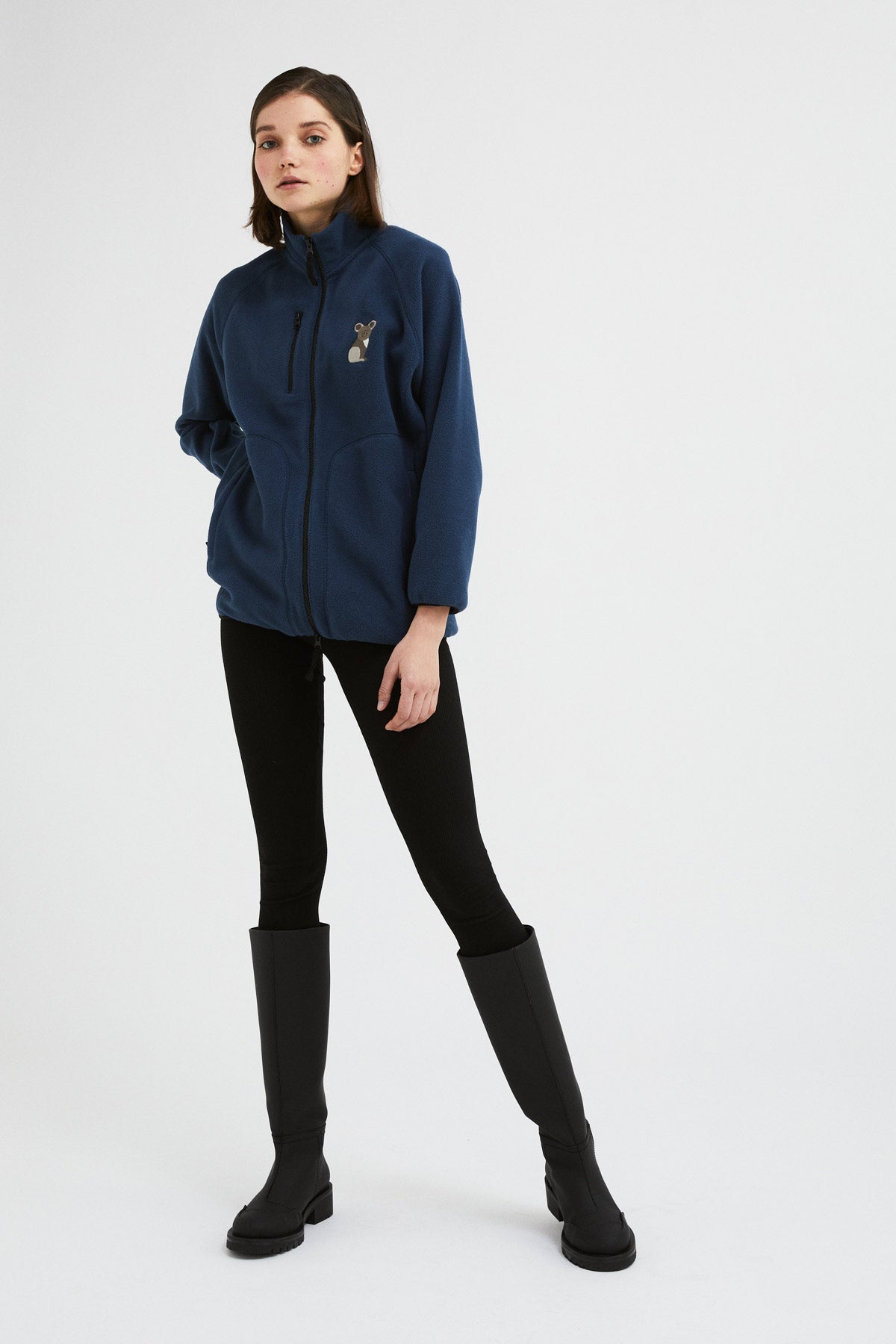 Koala Zipped Fleece - Dark Blue