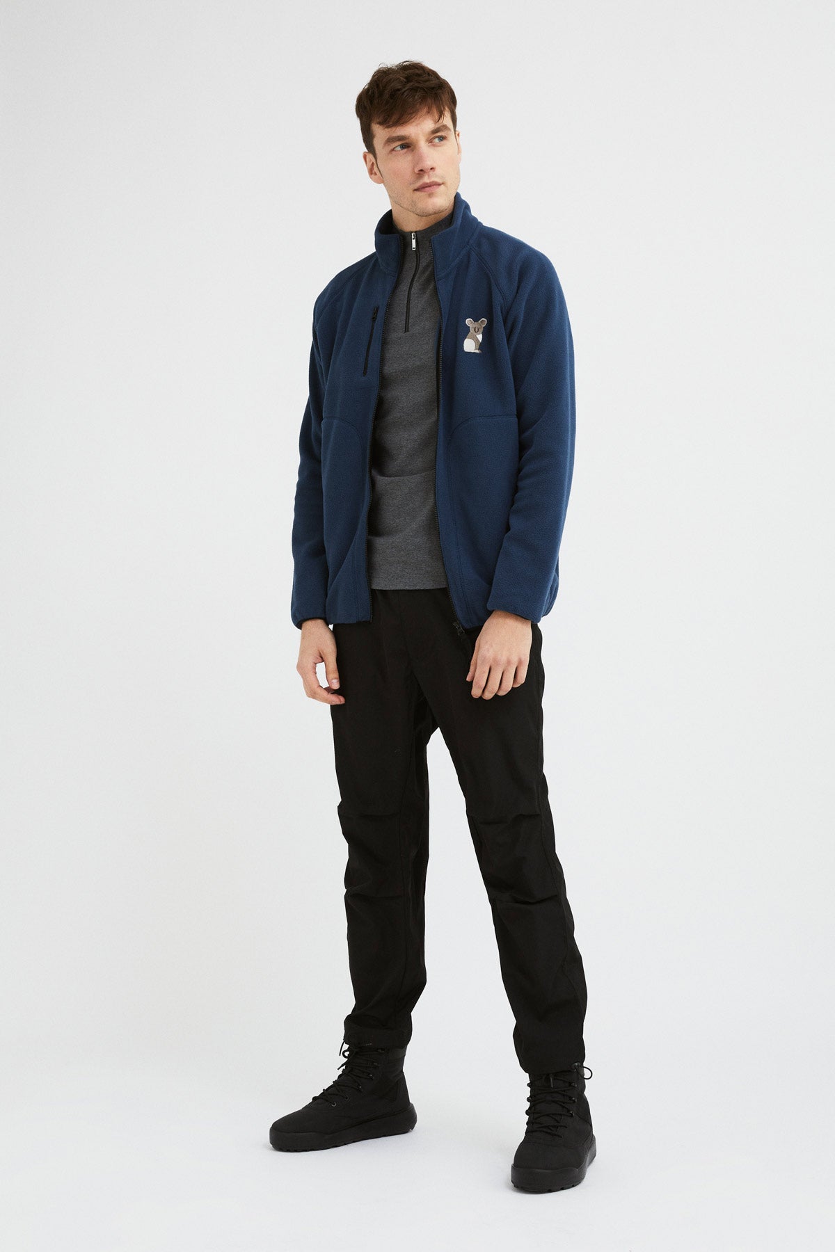 Koala Zipped Fleece - Dark Blue