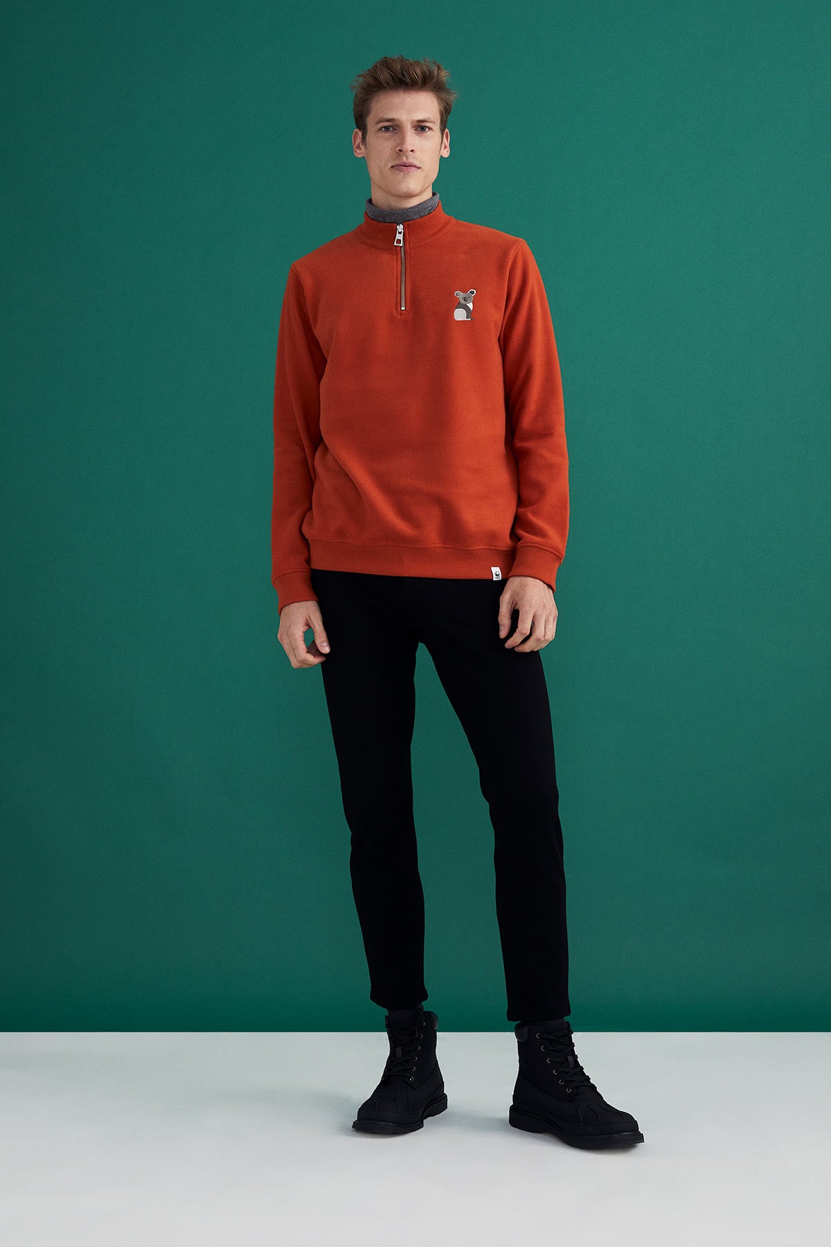 Koala Quarter-Zip Sweatshirt - Orange