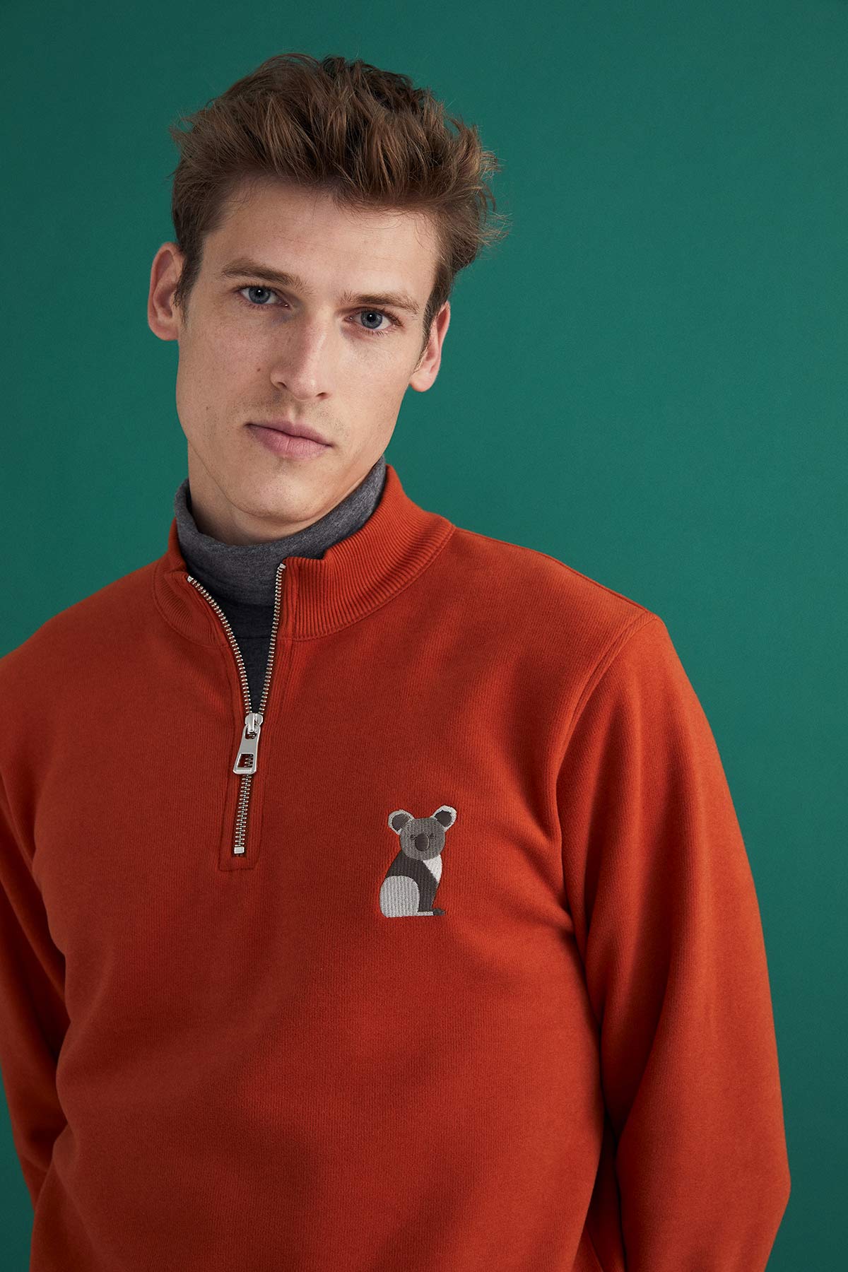Koala Quarter-Zip Sweatshirt - Orange
