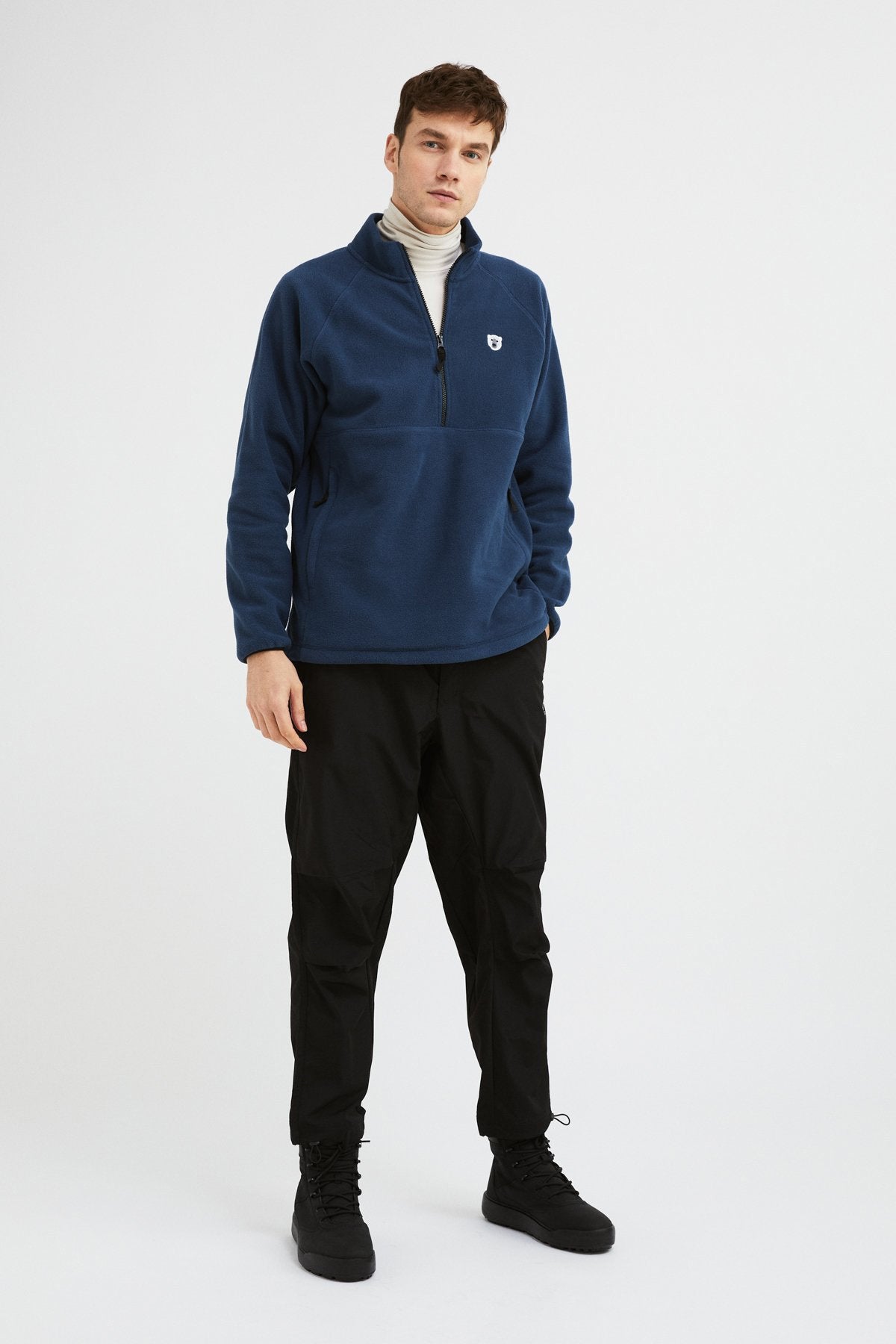 Polar Bear Half Zipped Fleece - Dark Blue