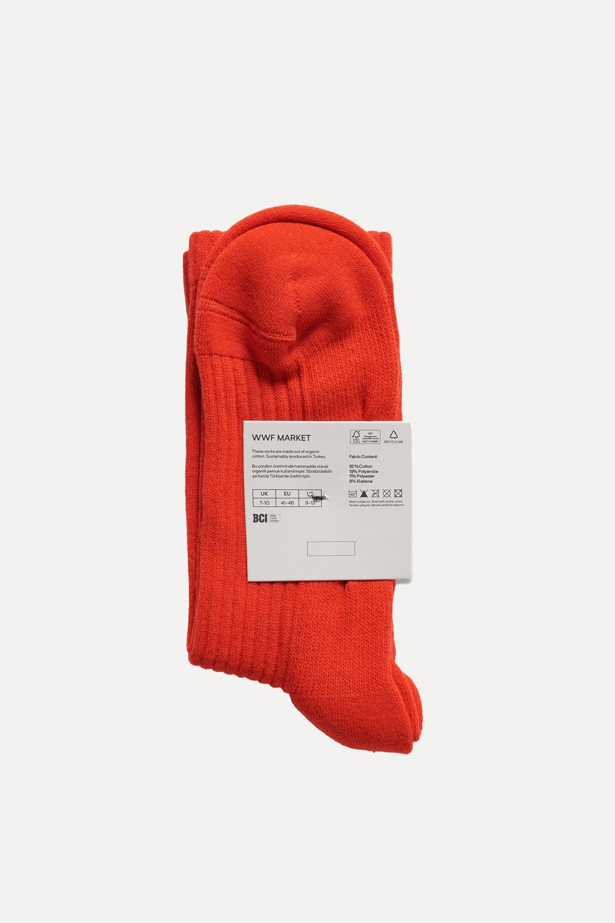 Panda Towel Socks - Red