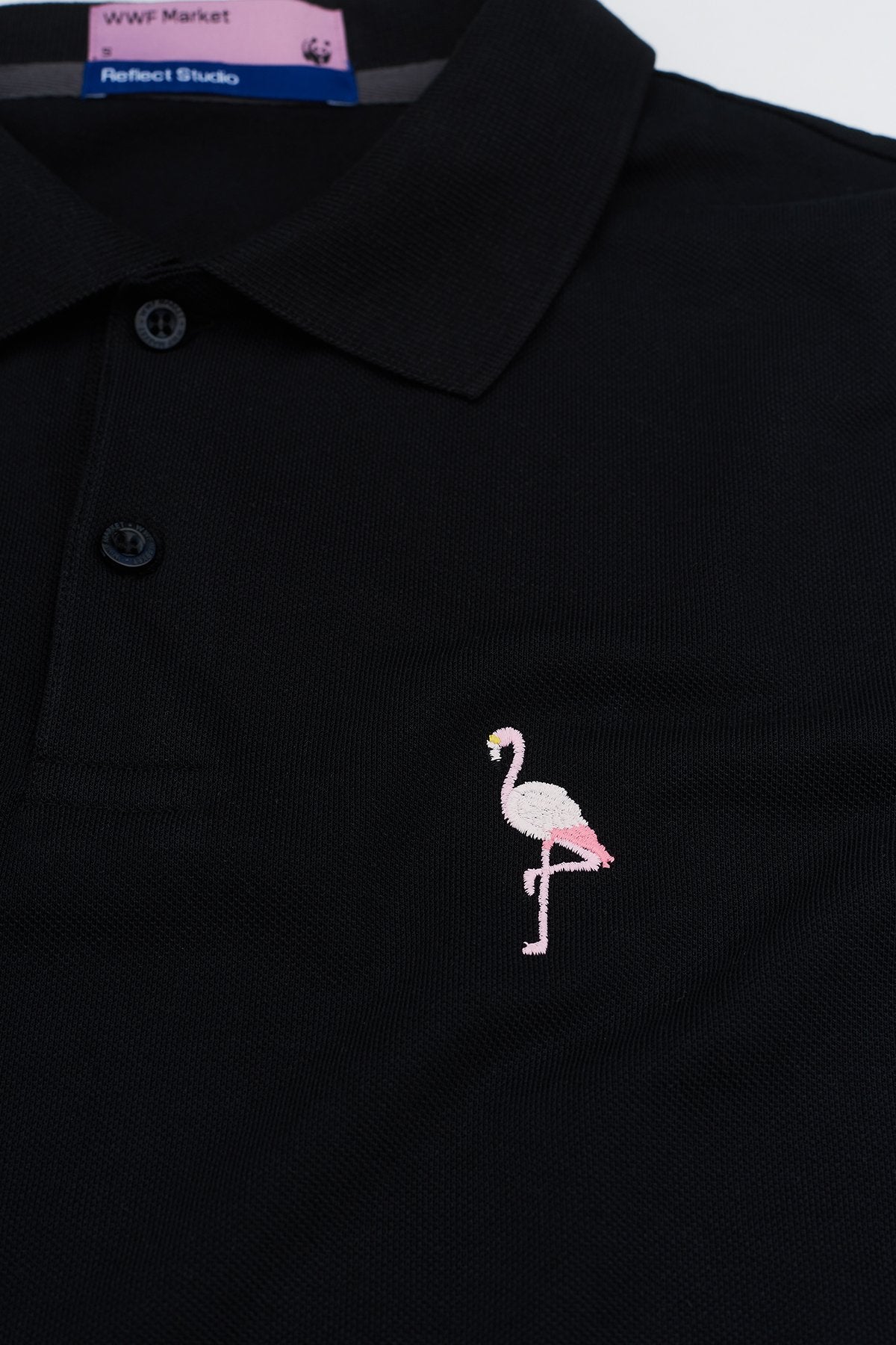 Flamingo Polo T-Shirt - Black