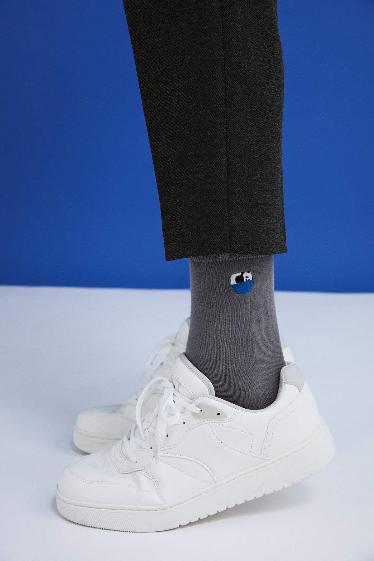 Sitting Panda Socks - Gray