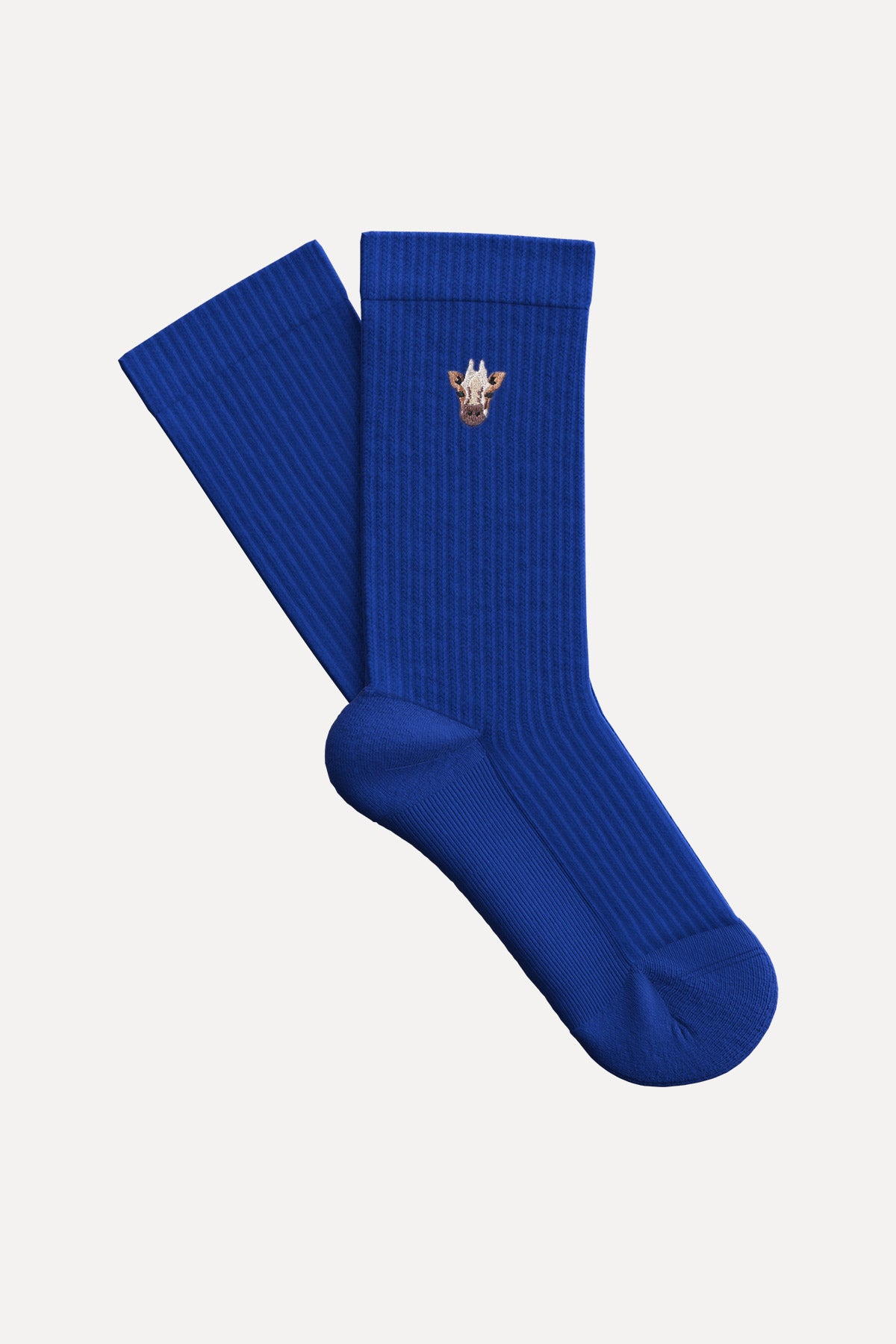 Giraffe Towel Socks - Blue
