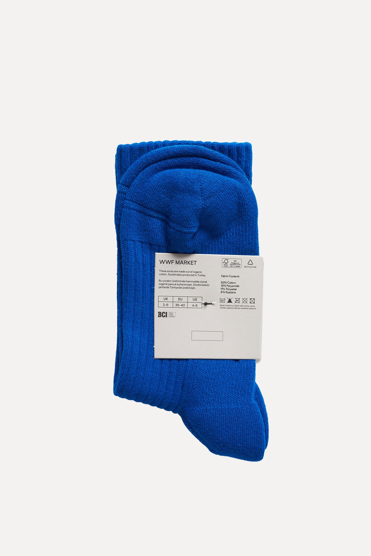 Giraffe Towel Socks - Blue